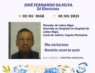 Nota de falecimento de Lebon Régis