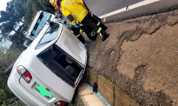 Trabalhador morre e outro fica gravemente ferido após atropelamento e capotamento na SC-355, em Lebon Régis